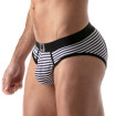 Stripes Push-up bottomless Slip Bleu-noir