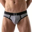 Stripes Push-up bottomless briefs Navy-Black