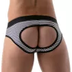 Stripes Push-up bottomless briefs Navy-Black