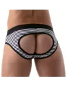 Stripes Push-up bottomless briefs Navy-Black