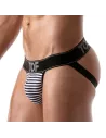 Stripes Push-up jockstraps bleu-noir