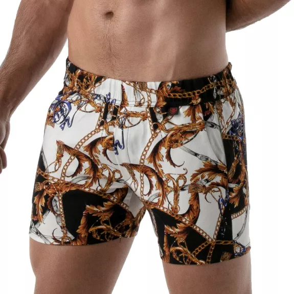 Baroque mid thigh Sexy Shorts Gold