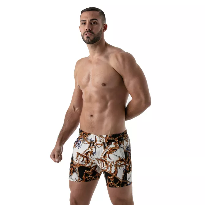 Baroque mid thigh Sexy Shorts Gold