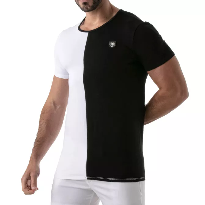 Bicolor t-shirt Black-white