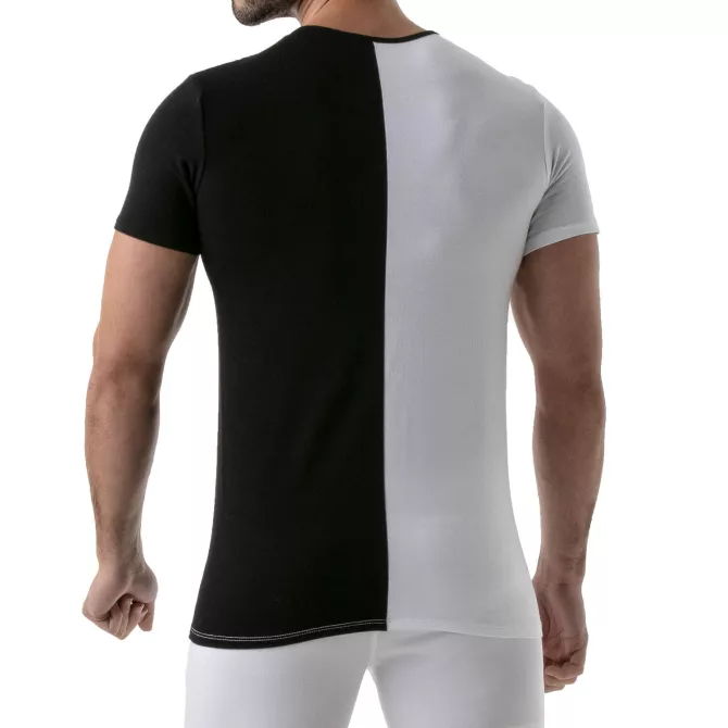 Bicolor t-shirt Black-white