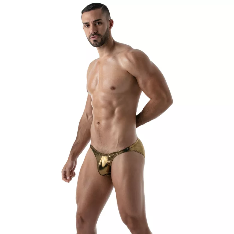 Metal Bikini Brief Golden