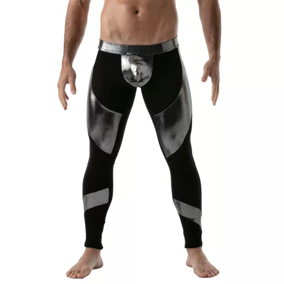 Metal Mens Leggings Silver