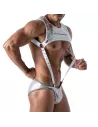 Suspenders white with a slip