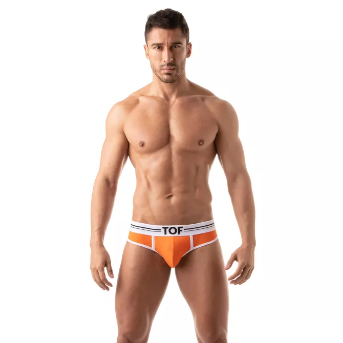 French Slip Homme Orange - Style Échancré et Confort by TOF Paris