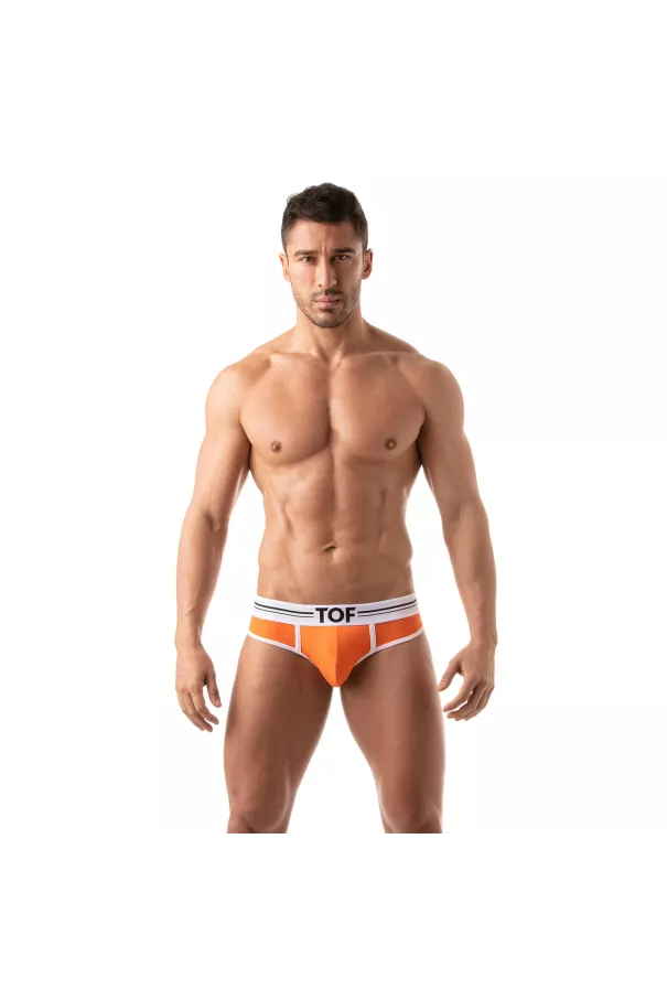 French Slip Homme Orange - Style Échancré et Confort by TOF Paris