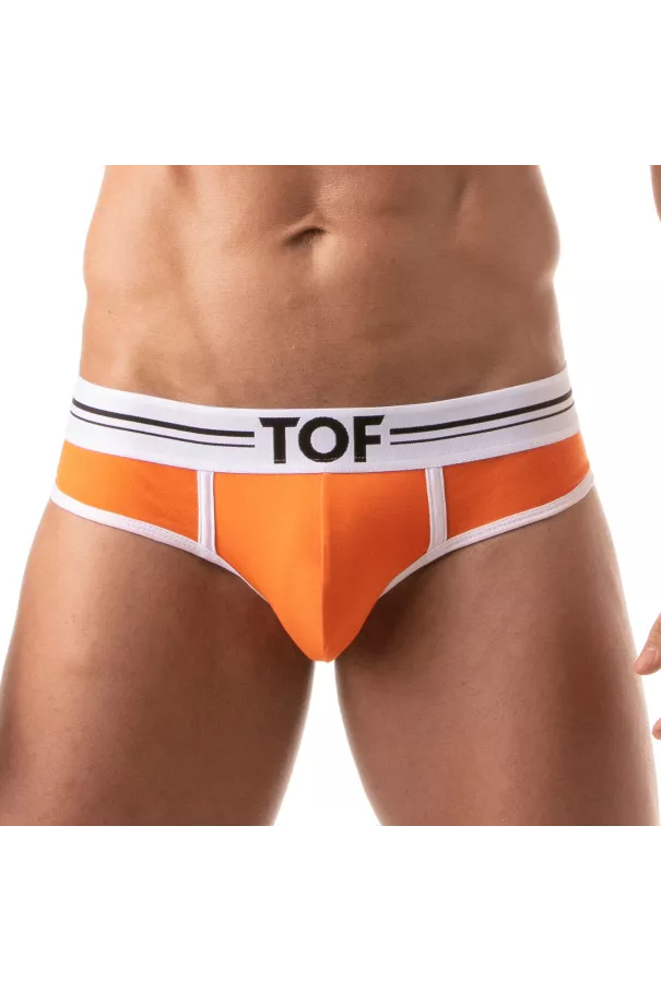 French Slip Homme Orange - Style Échancré et Confort by TOF Paris