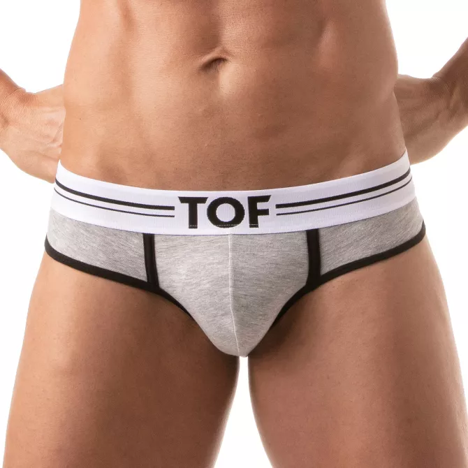 French Brief for Men Heather Grey - High-Cut Style and Comfort by TOF Paris