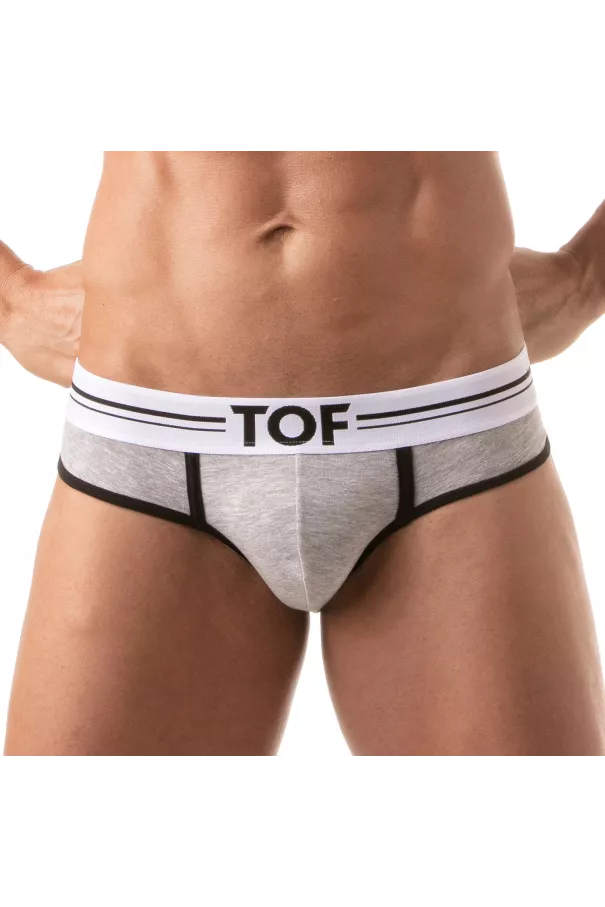 French Slip Homme Gris Chine - Style Échancré et Confort by TOF Paris