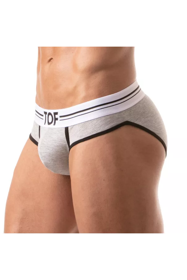 French Slip Homme Gris Chine - Style Échancré et Confort by TOF Paris