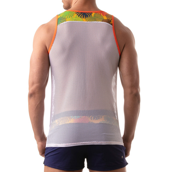 Débardeur en mesh Floral Jaune