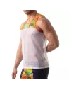 Débardeur en mesh Floral Jaune