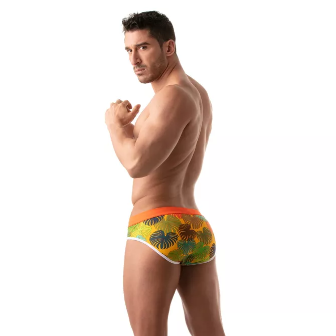 Floral Swim Brief Yellow