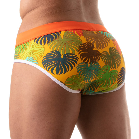 Floral Swim Brief Yellow