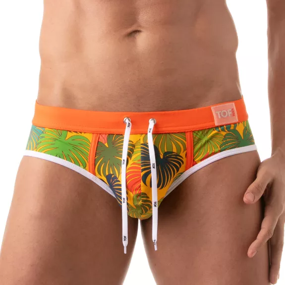Floral Swim Brief Yellow