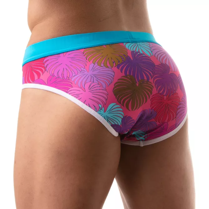 Floral Swim Brief Pink