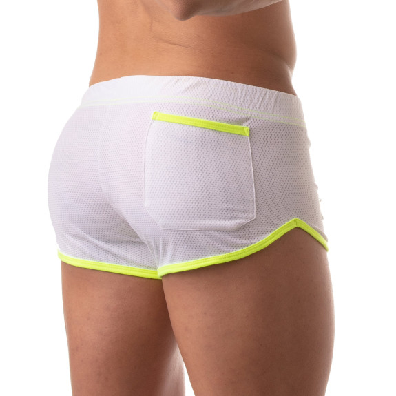 Mesh Short - White - Back - Back Pocket