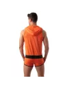 Mesh Sleeveless Hoodie - Orange