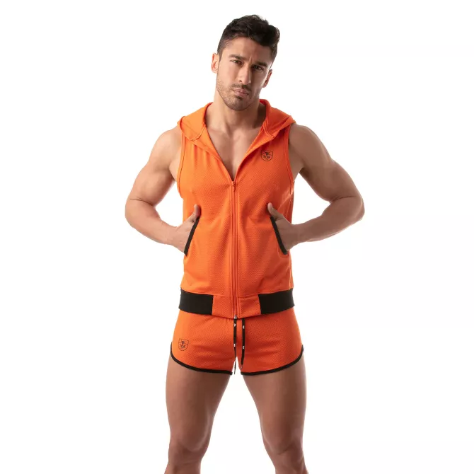 Veste à capuche sans manche - Orange