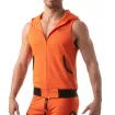 Mesh Sleeveless Hoodie - Orange