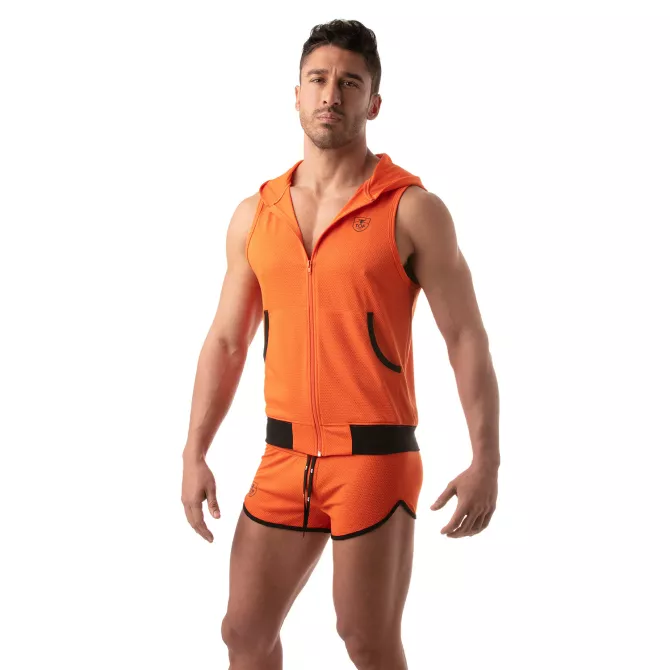 Veste à capuche sans manche - Orange