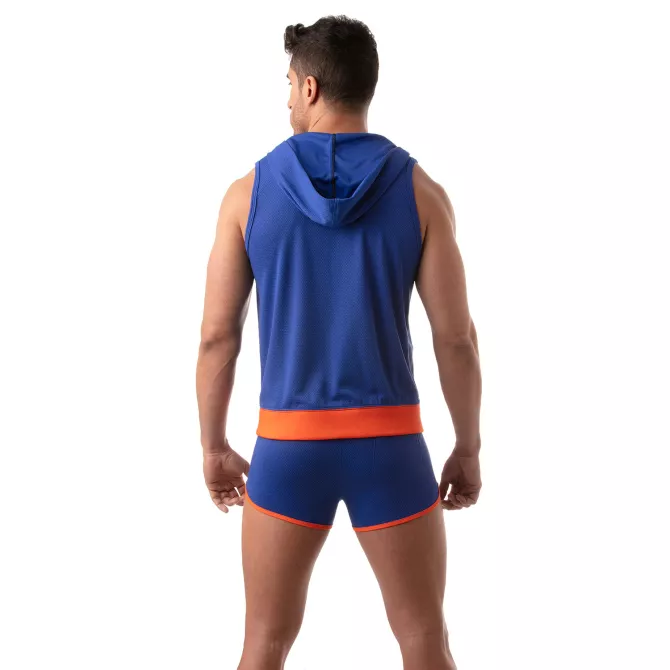 Mesh Sleeveless Hoodie - Royal Blue