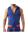 Mesh Sleeveless Hoodie - Royal Blue