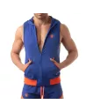 Mesh Sleeveless Hoodie - Royal Blue