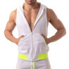 Mesh Sleeveless Hoodie - White