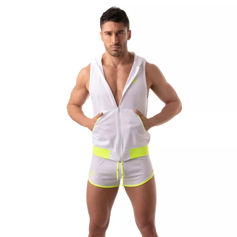 Veste à capuche sans manche - Blanc