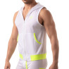 Mesh Sleeveless Hoodie - White