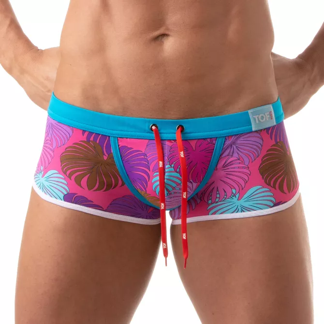Floral Swim Trunk Pink