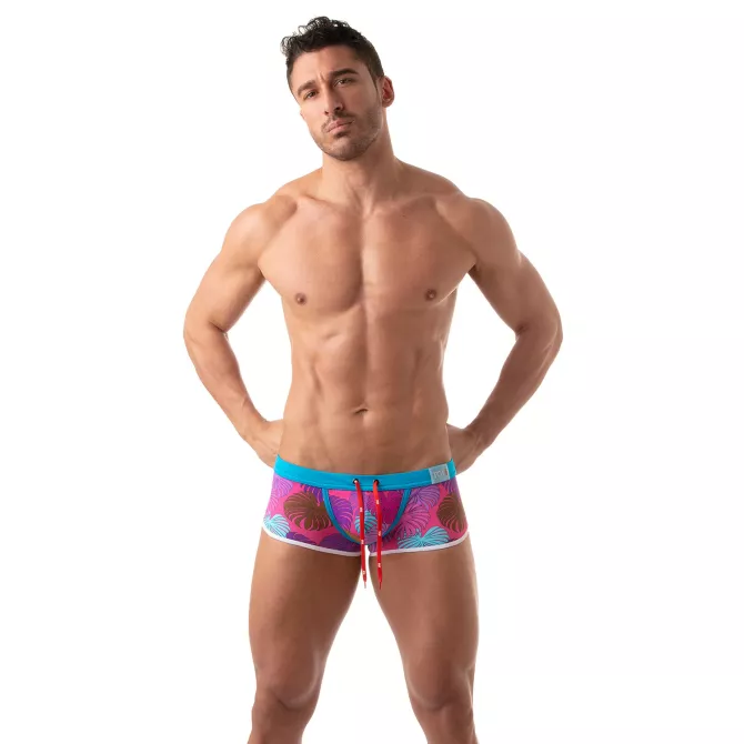 Floral Swim Trunk Pink
