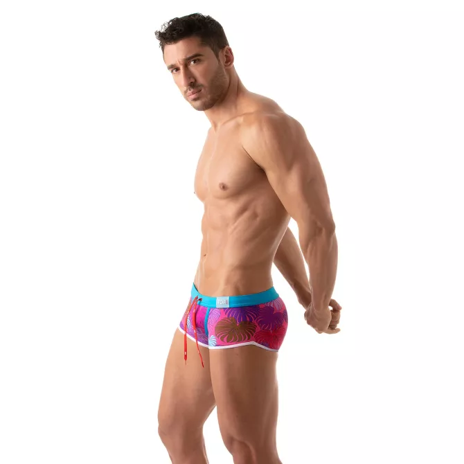 Floral Swim Trunk Pink