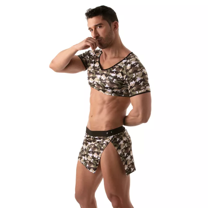 Crop top Iconic - Camouflage khaki