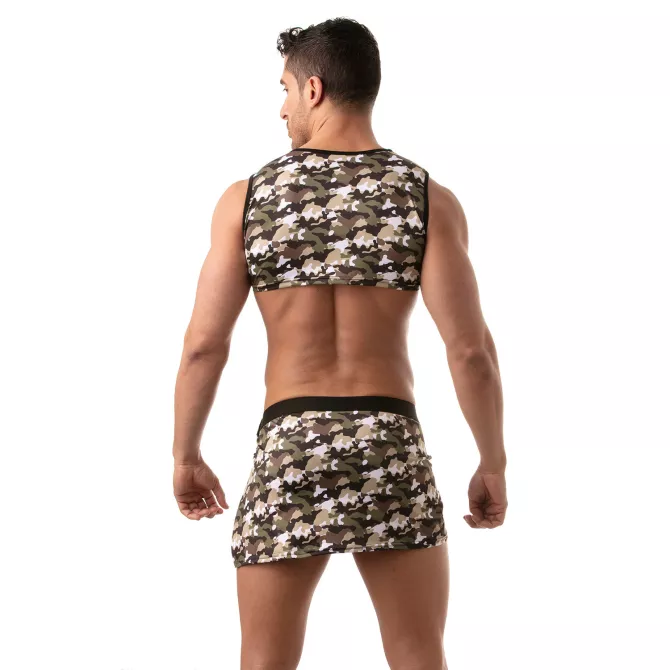 Iconic Sleeveless Crop Top - Khaki camouflage