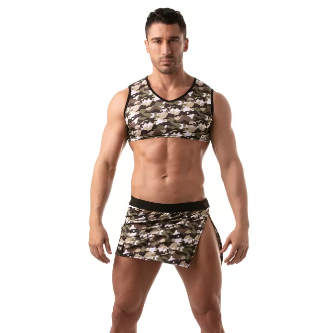Iconic Sleeveless Crop Top - Khaki camouflage