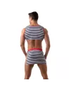 Crop top sans manche Iconic - Marinière bleu-marine
