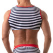 Crop top sans manche Iconic - Marinière bleu-marine