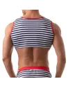 Crop top sans manche Iconic - Marinière bleu-marine