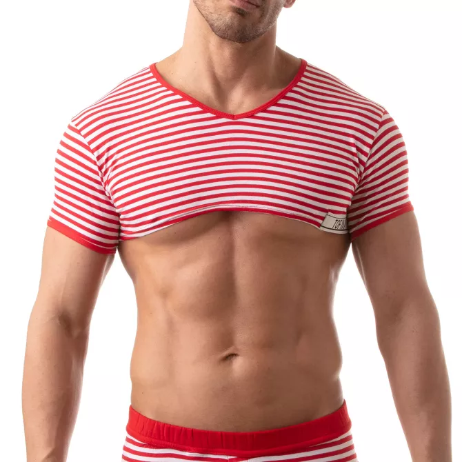 Sailor Crop Top Red - Sexy Nautical Style for Men | TOF Paris