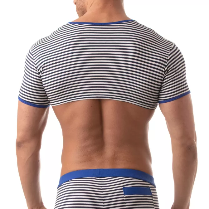 Crop Top Homme Bleu – Sailor Marinière Sexy | TOF Paris