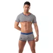 Men’s Crop Top Blue – Sexy Sailor Stripes | TOF Paris