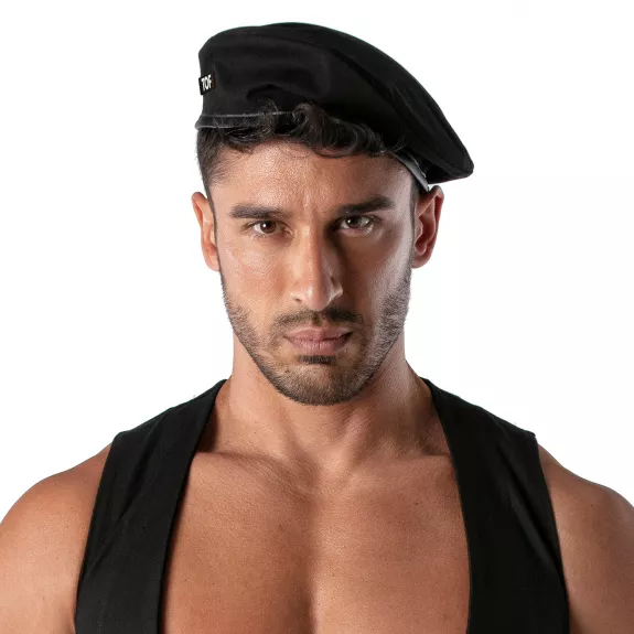 Reversible beret - black and beige