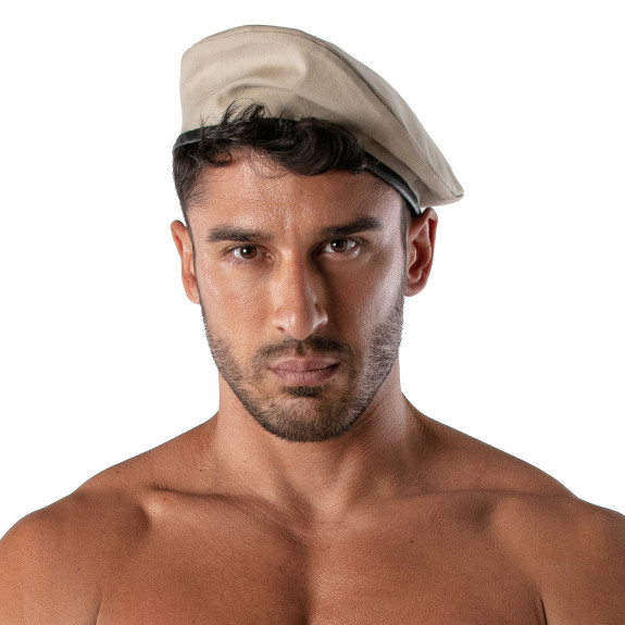 Reversible beret - black and beige