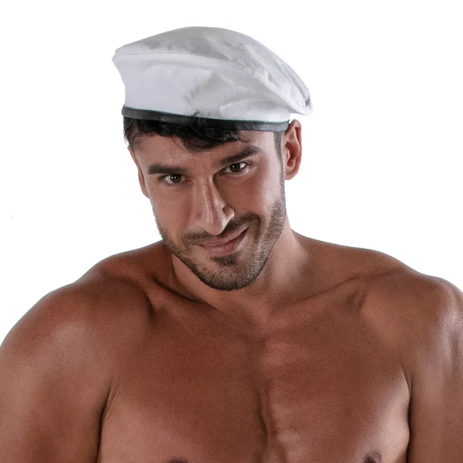 Reversible beret - White and khaki